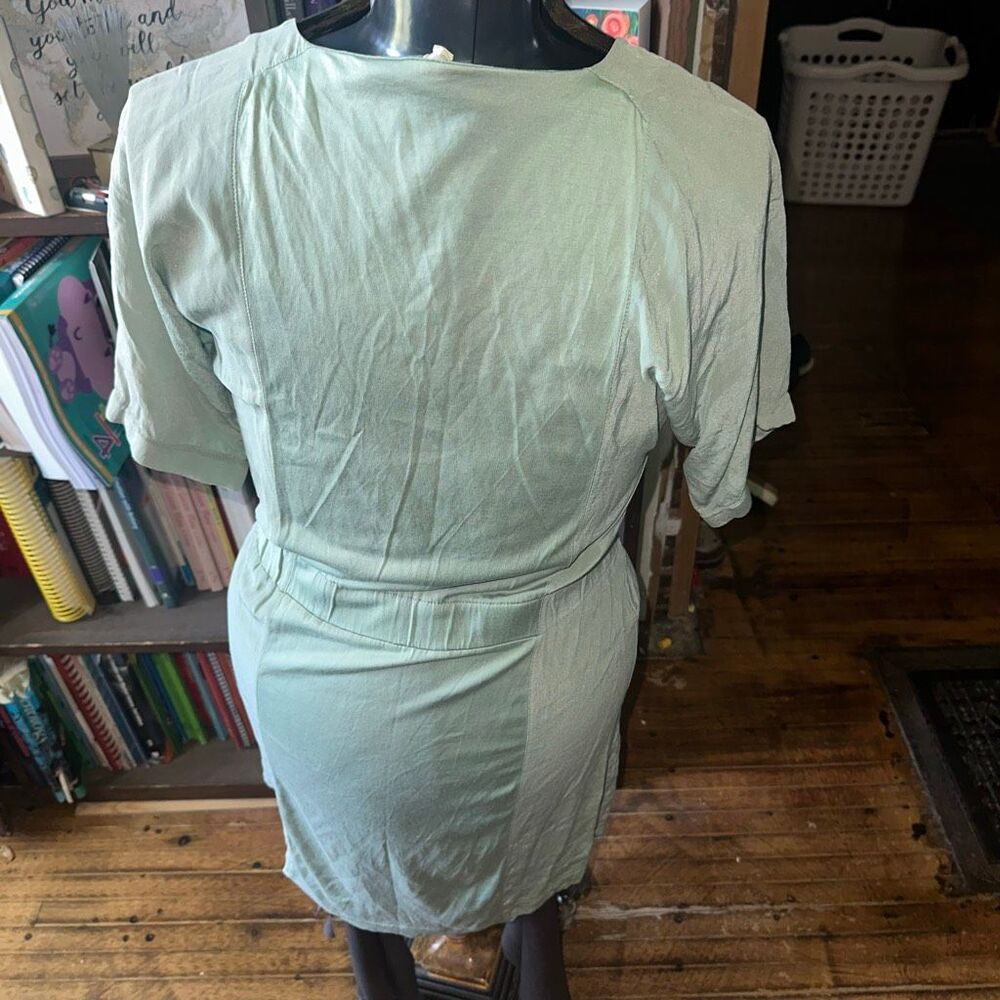 J Crew S Sage Green Silk Elevated Basic Preppy Mi… - image 2
